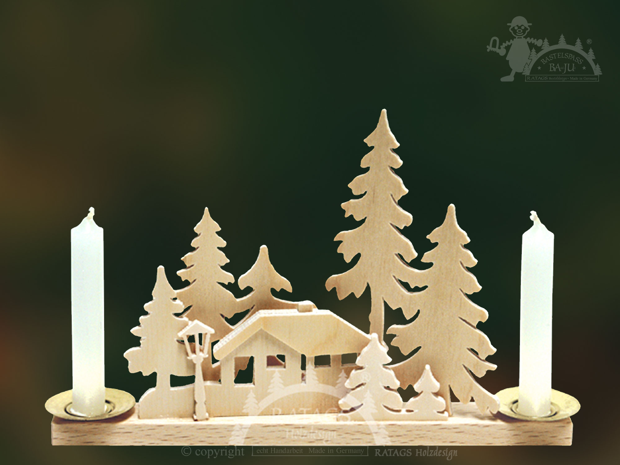 Candle holders for crafting, house in the forest