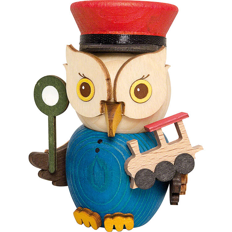 MINI sowa kolejnik drewniana figurka 2023