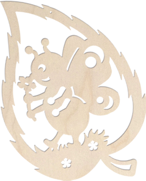 Fensterbild, Blatt mit Schmetterling