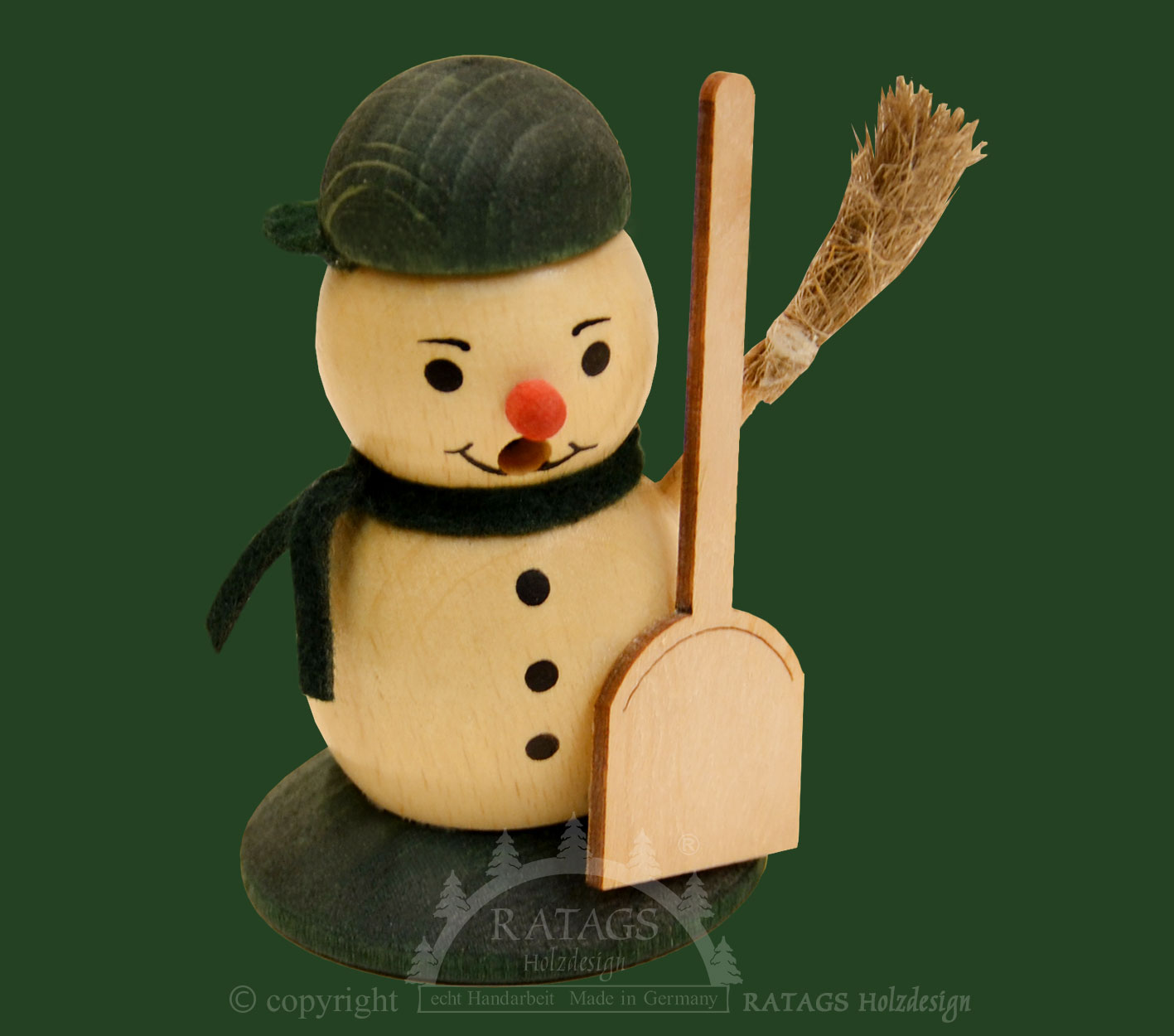 Mini-Räuchermännchen, Schneemann, Schaufel