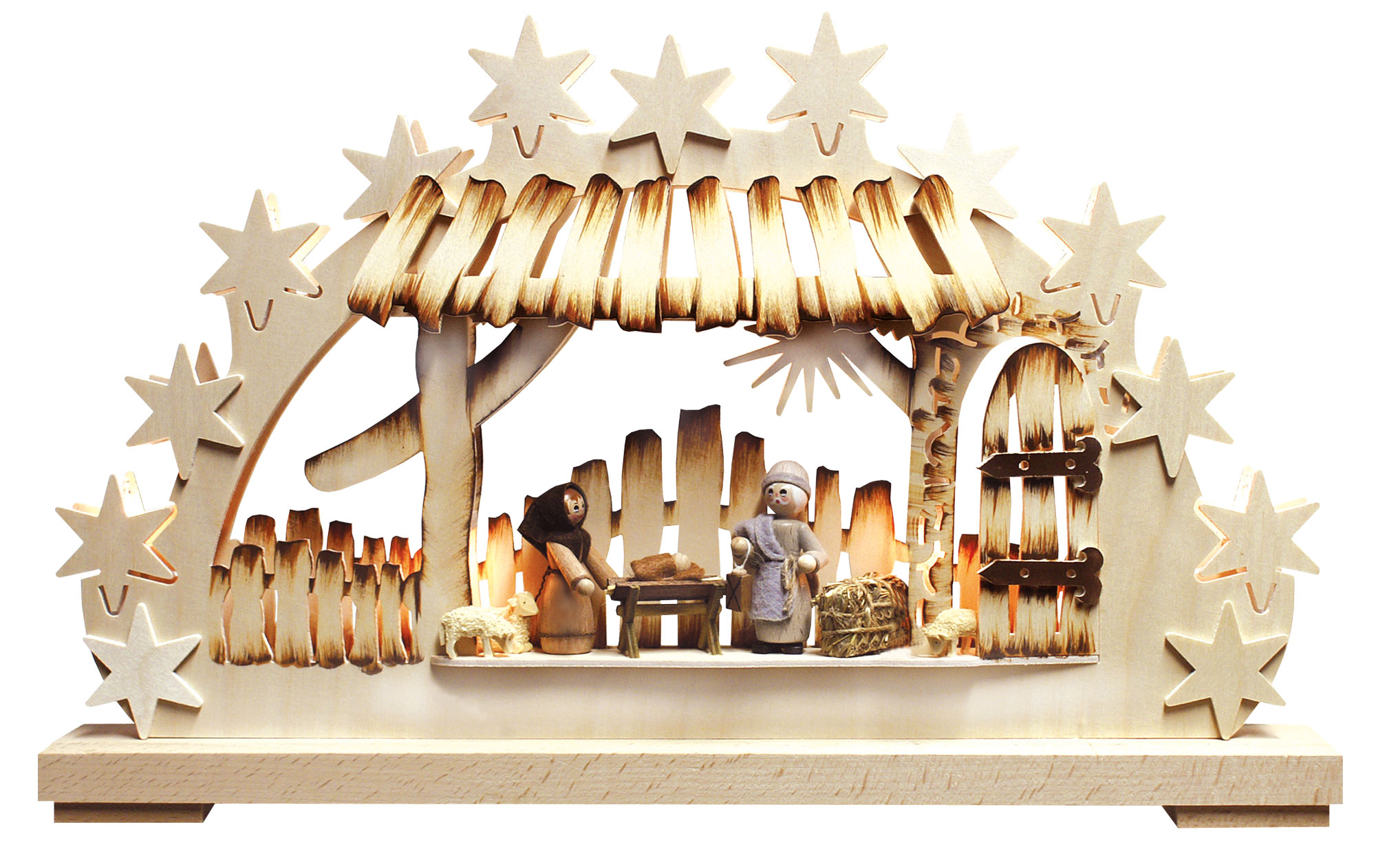 Small candle arch, Holy Night, hand-painted, brown