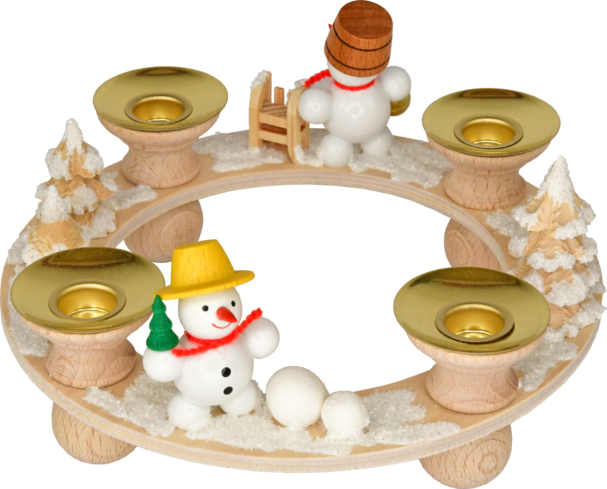 Lichterteller, Schneemann, Raureif
