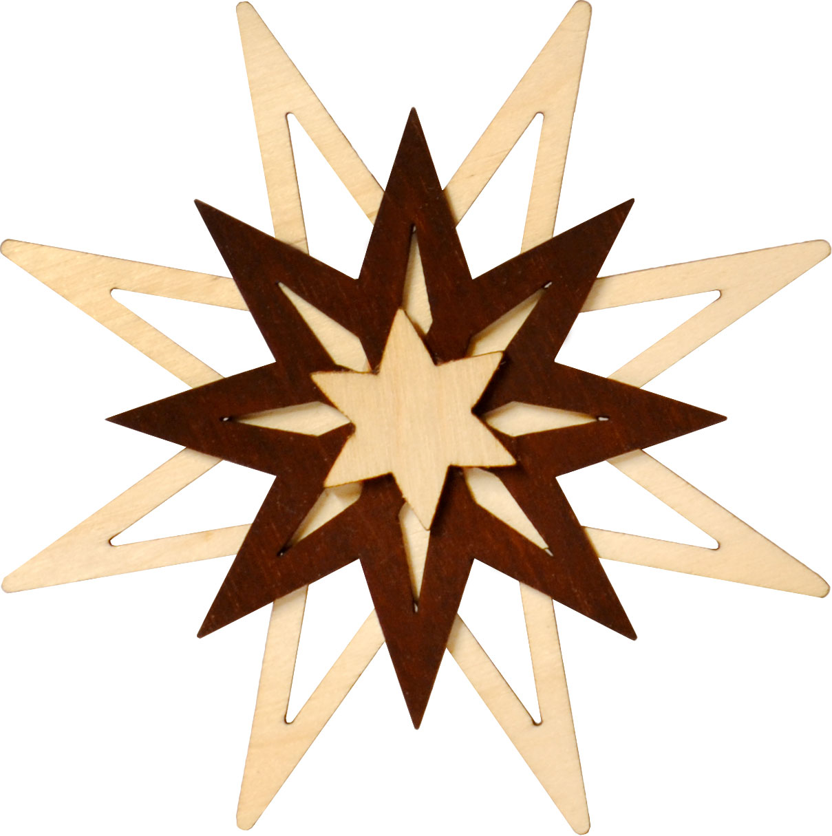 Large natural/red-brown star tree decoration for hanging