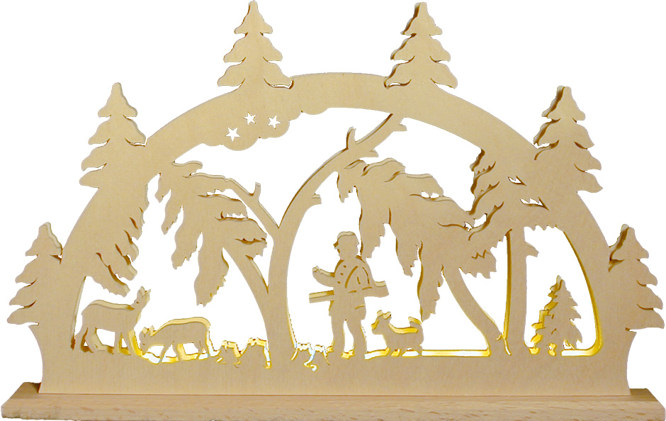 LED candle arch for crafting Forest ranger in the forest