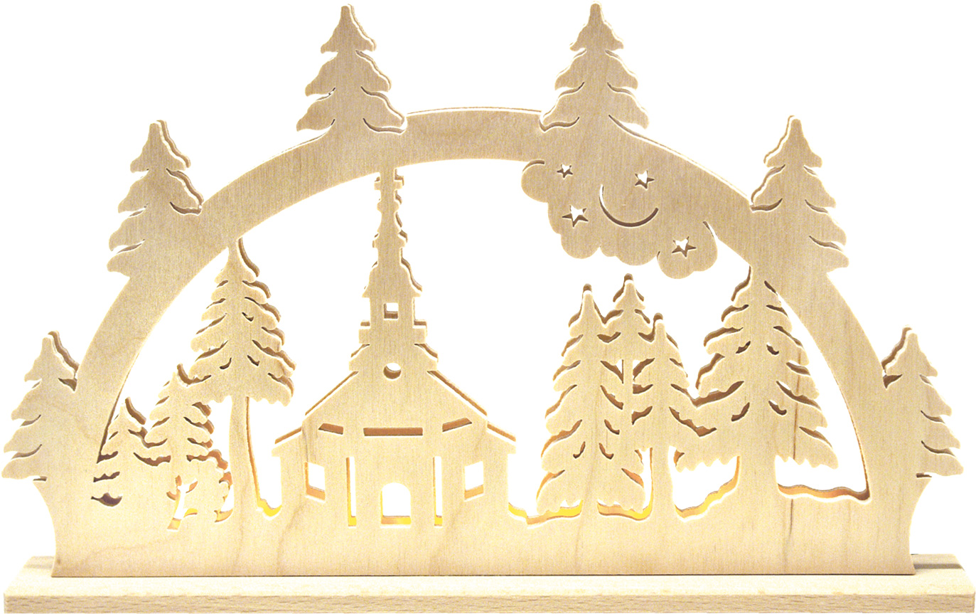 Low-voltage candle arch, church, LED