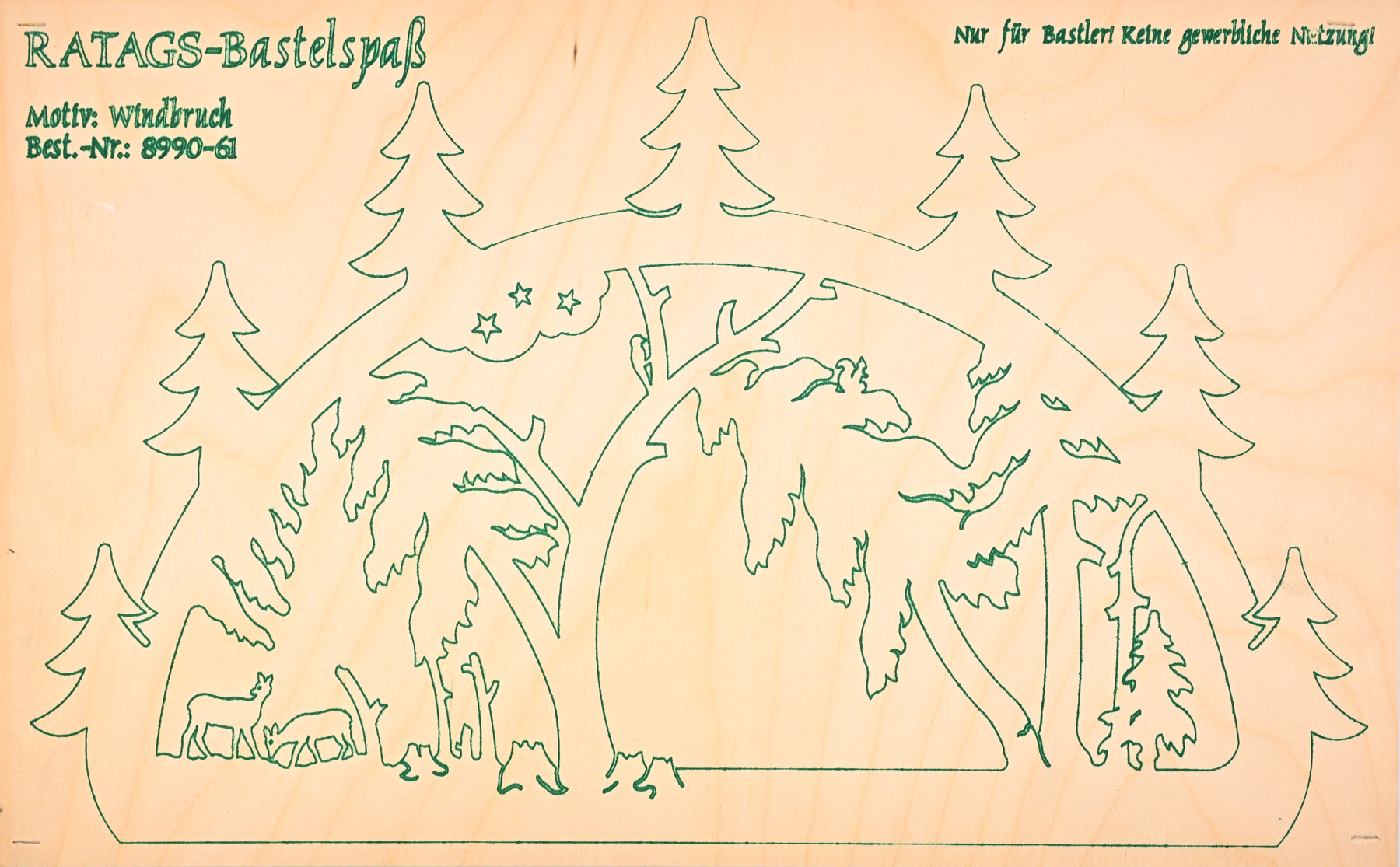 2 motif plywood panels, self-sawing Schwibbogen, small, windbreak