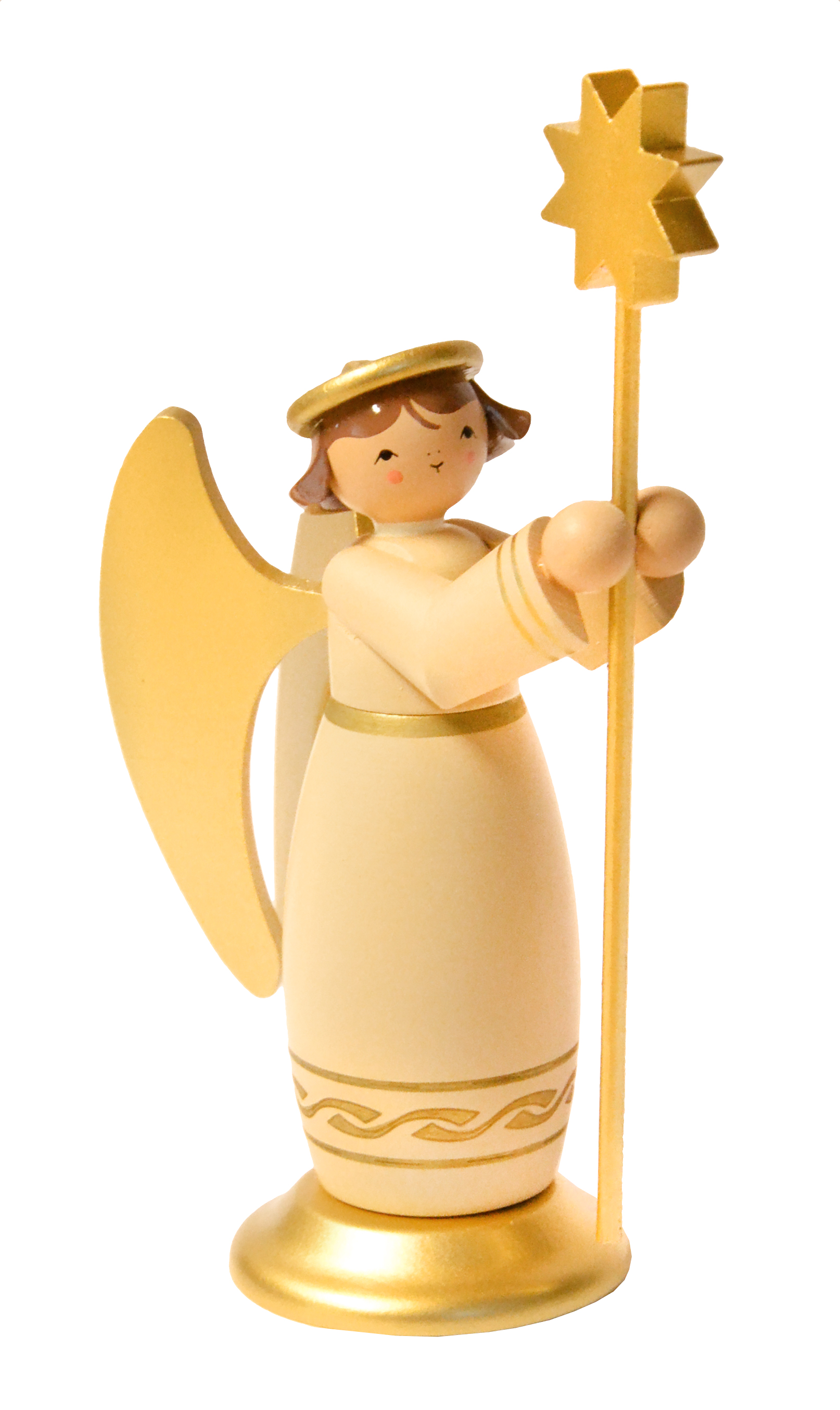 Angel with star, champagne, head to the right