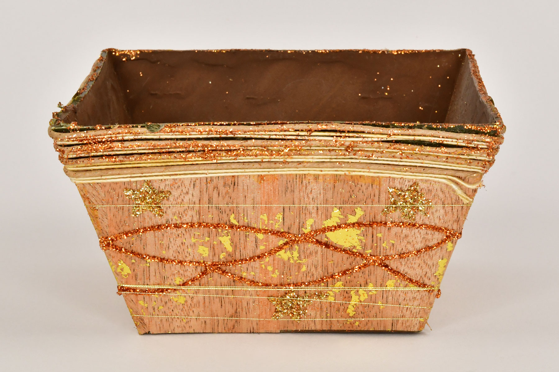 Sisal plant pot with natural materials Rectangular bowl