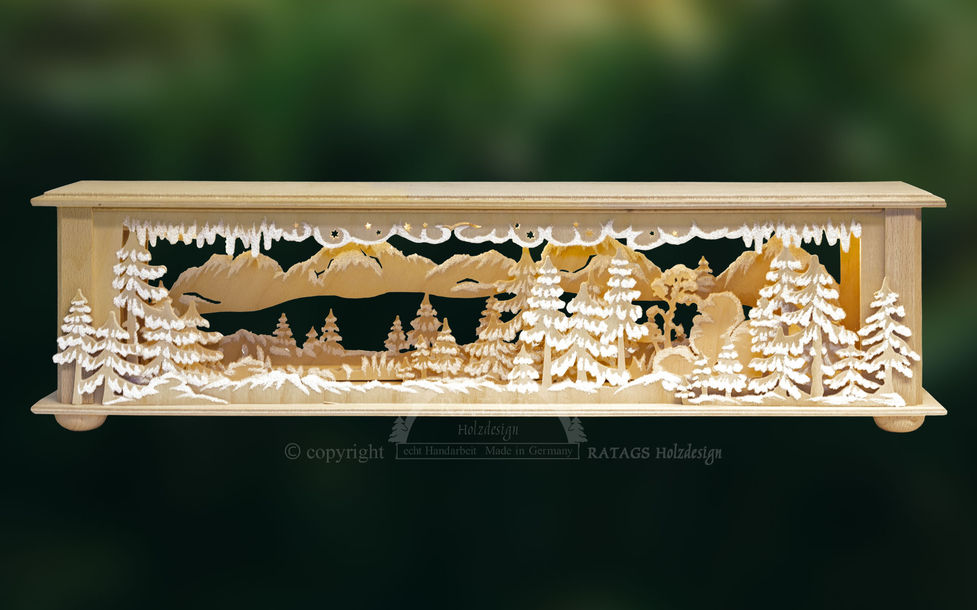 Raumleuchte kl., Wald und Eiszapfen, Raureif