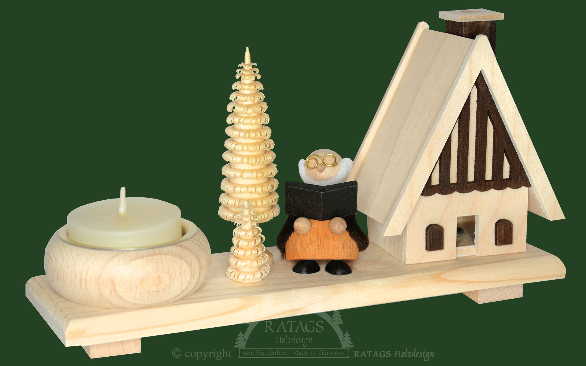 Table decoration strip, grandfather with book, RH, B