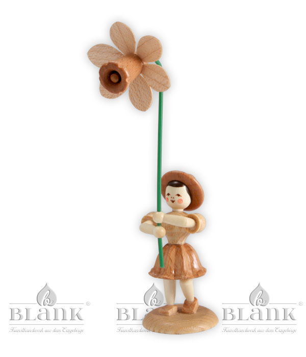 Blumenkind mit Narzisse, natur H 12 cm