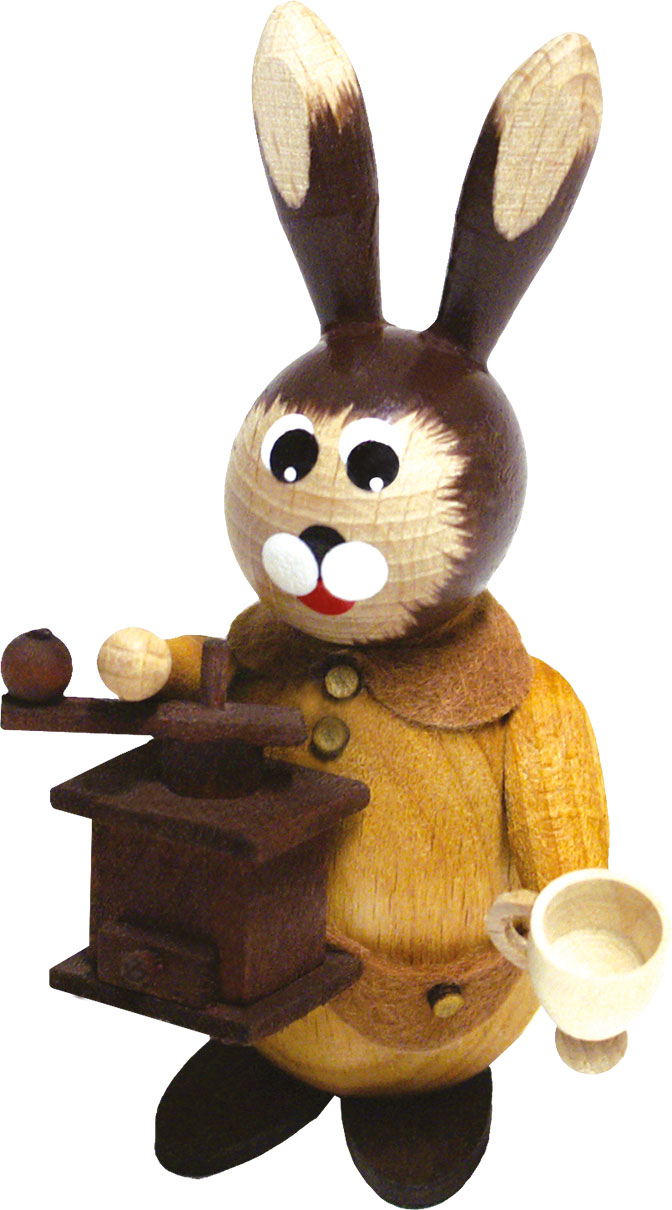 Knuffi rabbit, coffee grinder