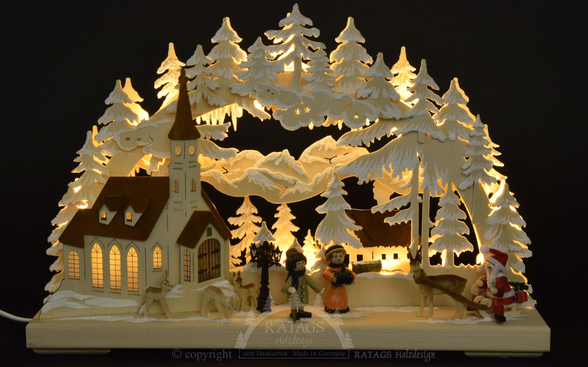 3D candle arch, small, Christmas morning