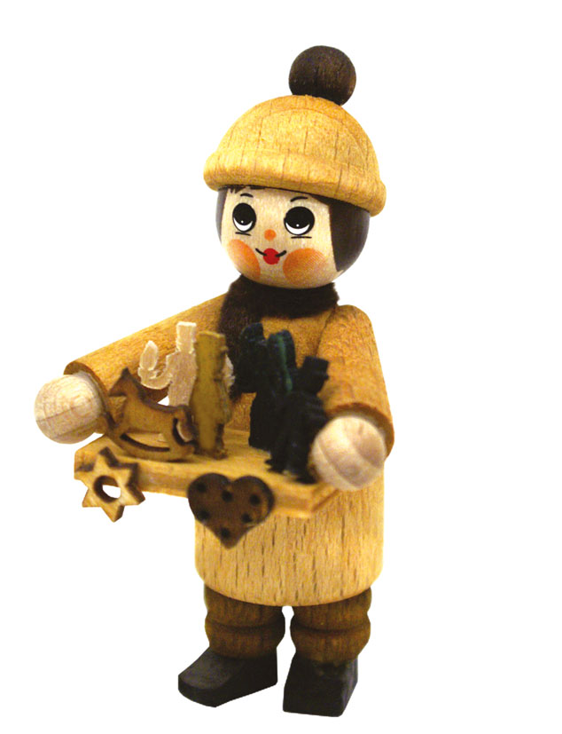 Figur, Striezeljunge, naturfarben brauner Schal Figur, Striezeljunge, naturfarben brauner Schal