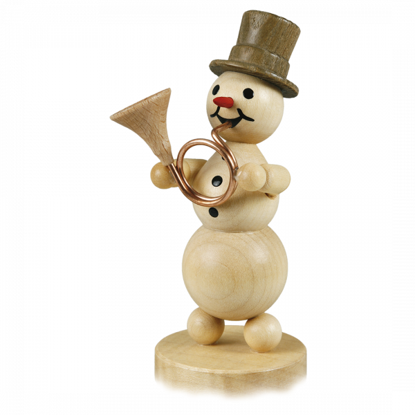 Snowman musician "horn player" base 12 cm