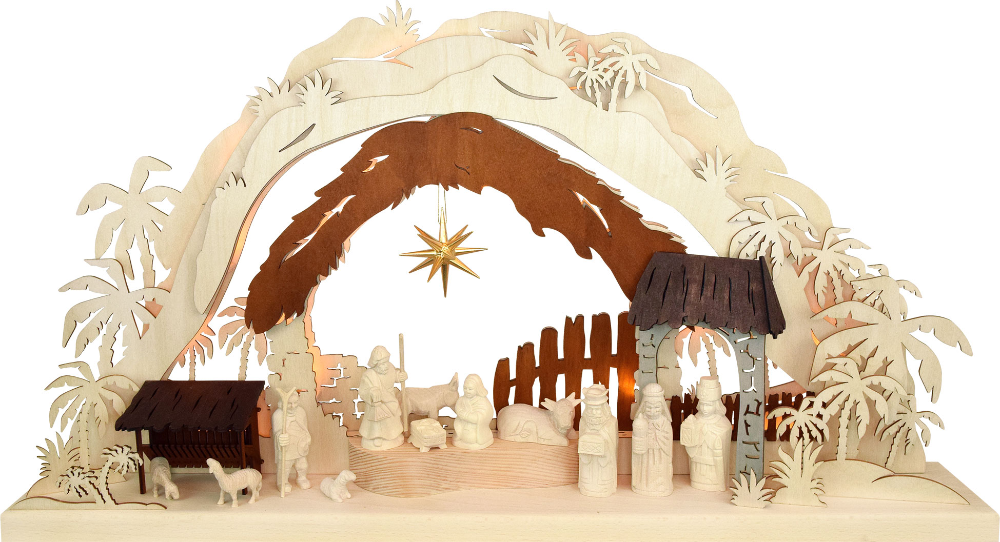 3D candle arch, large, Nativity scene Star over Bethlehem