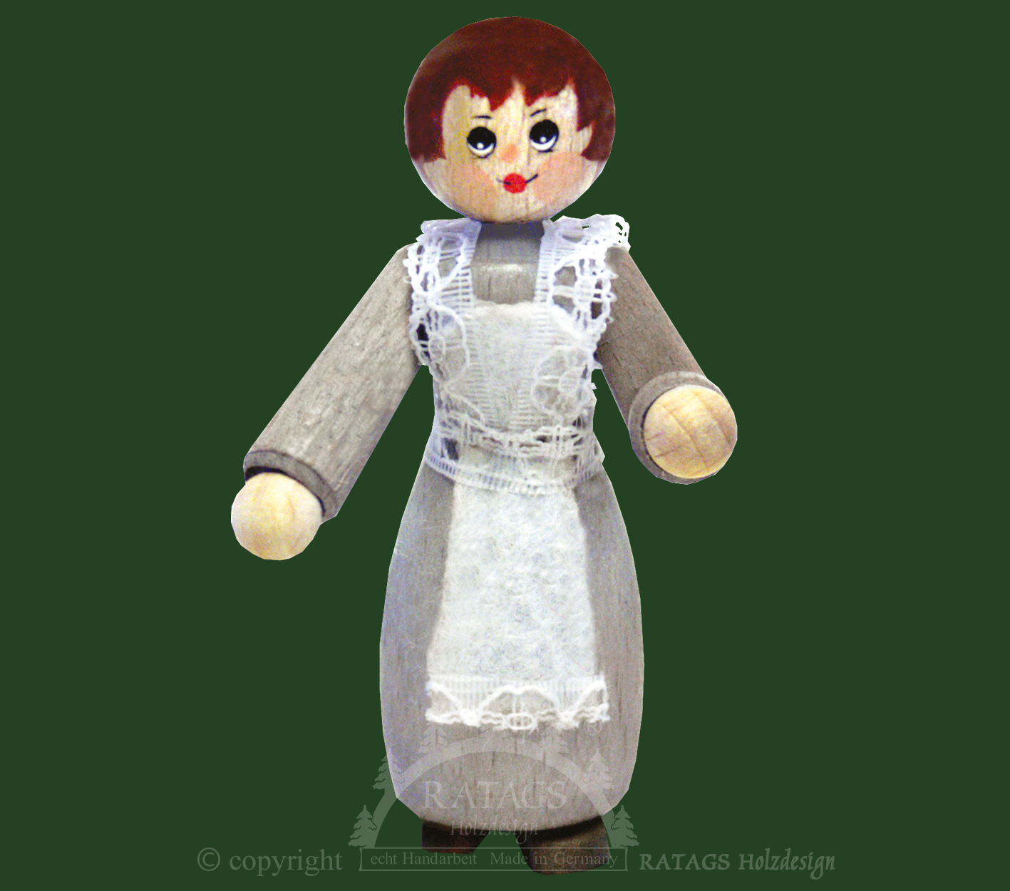 Figure, pastry seller with lace apron