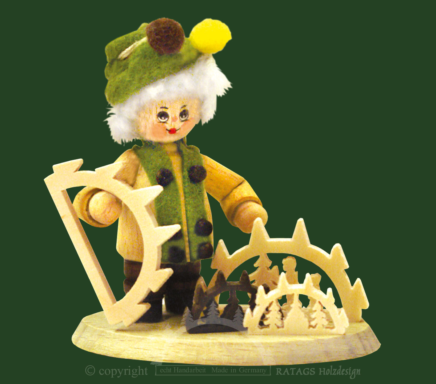 Poupées de collection, fabricant de Schwibbogen sur socle