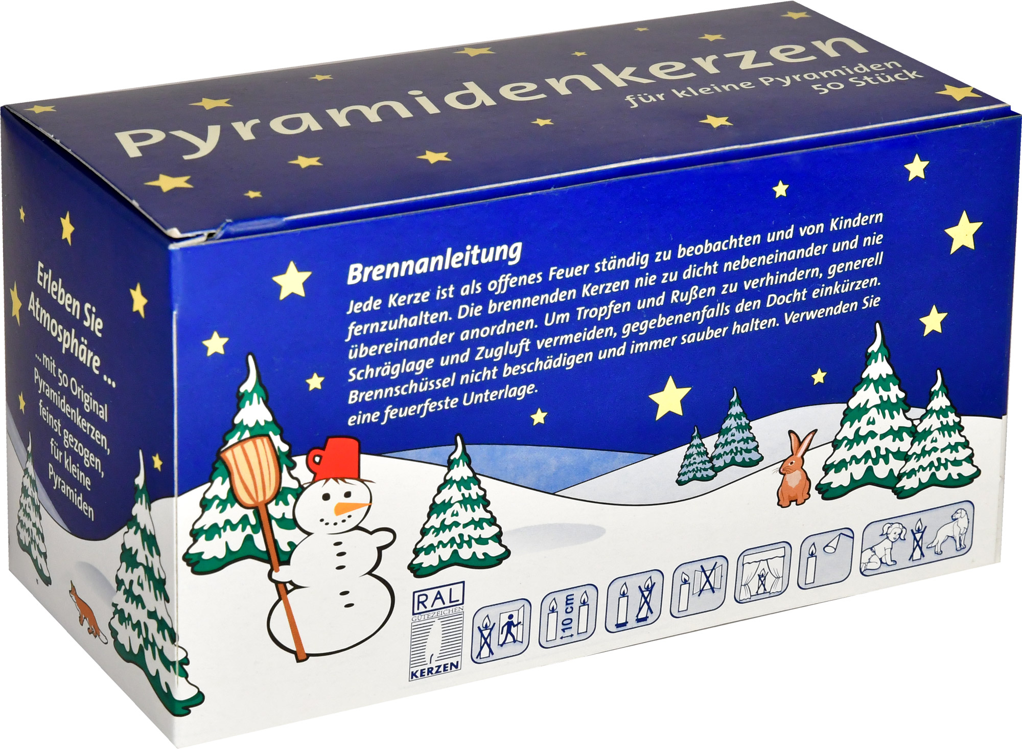 Pyramidestearinlys, 50 stk., gule