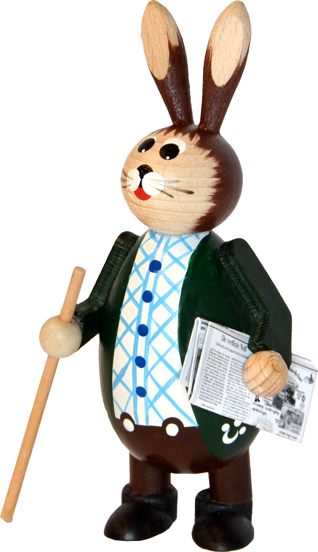 Easter bunny boy with newspaper