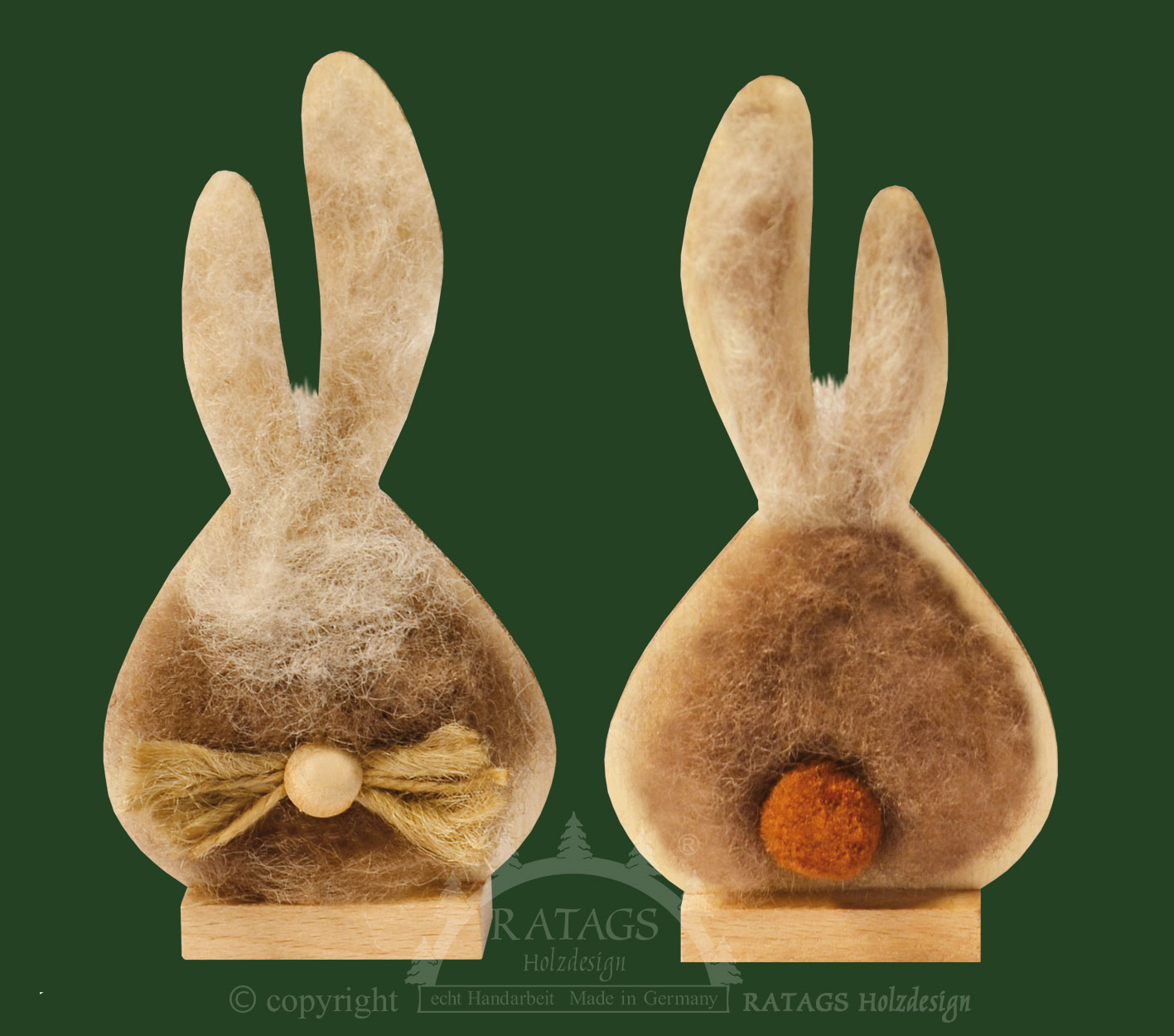 Häschen zum Basteln mit Wollfäden zum Fi Höhe ca. 12,5 cm