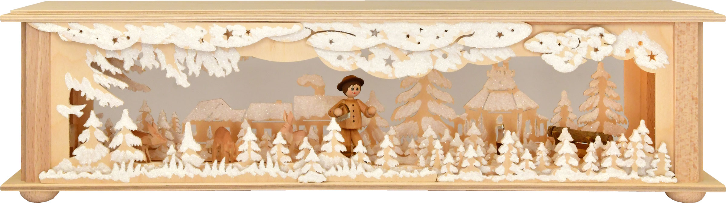 Small room light, motif 33, hoarfrost with man at the sawhorse