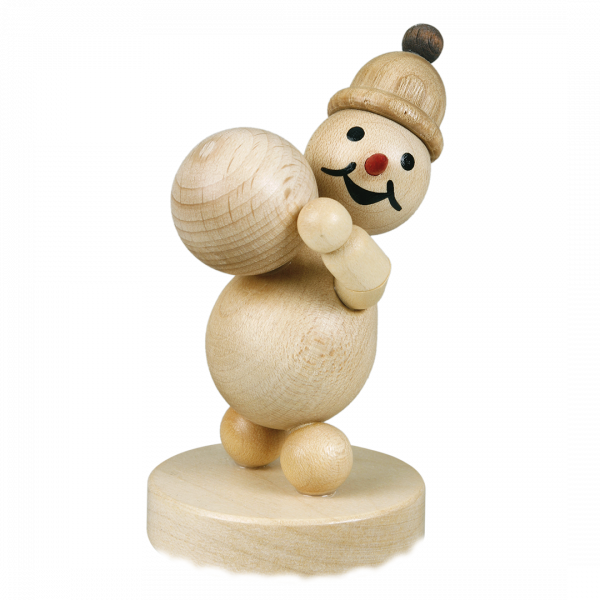 Schneemann Junior Schneekugel oben Sockel 9 cm