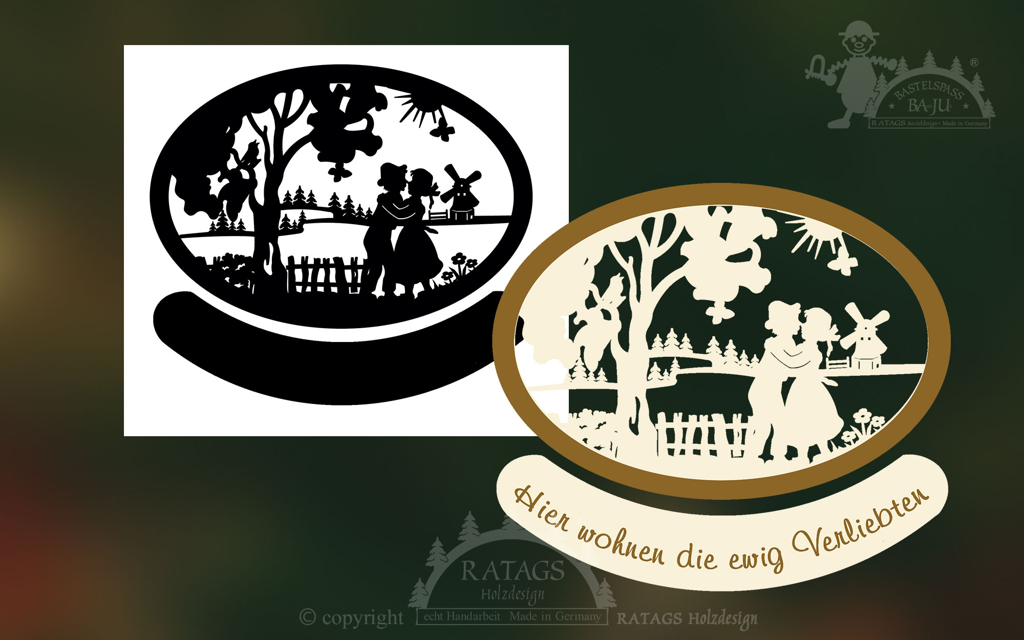 Door decoration for crafting, lovers, for sawing yourself