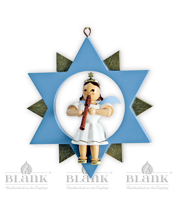Angel in star, coloured recorder, 9 cm