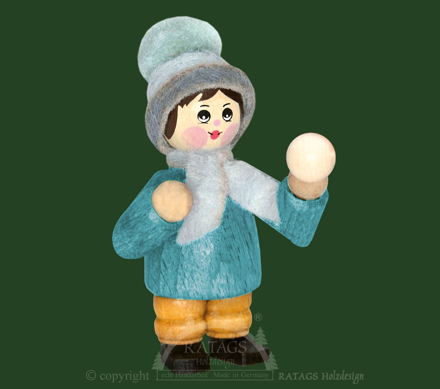 Figure, snowball thrower, grey, dove blue