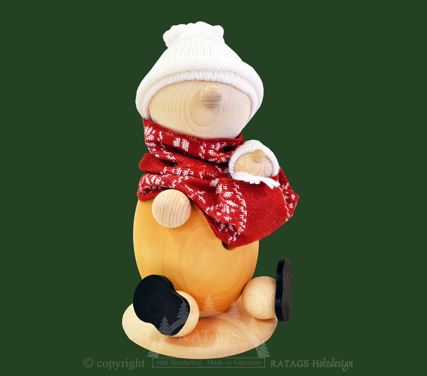 Räuchermann, Mutter mit Kind, rot Räuchermann, Mutter mit Kind, rot