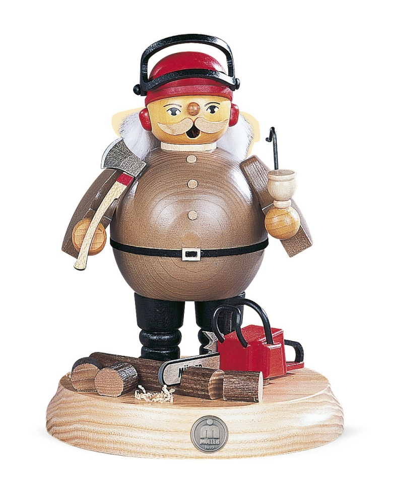 Räuchermann, Baumfäller, Motorsäge