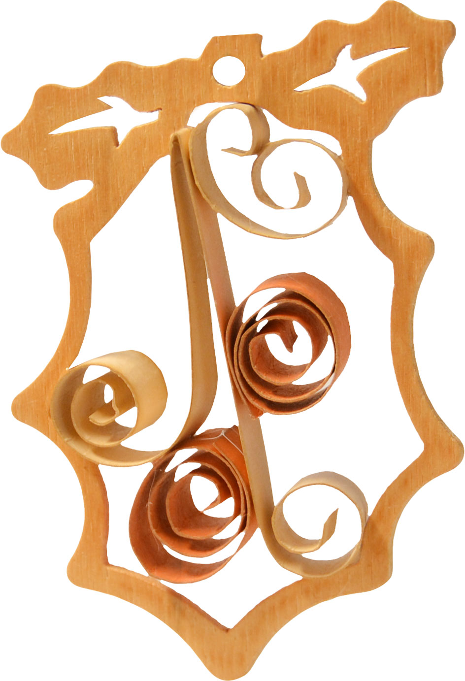 Enfeites para árvores de Natal para artesanato, conjunto de 4 pinhas de madeira, altura aprox. 7,5 cm