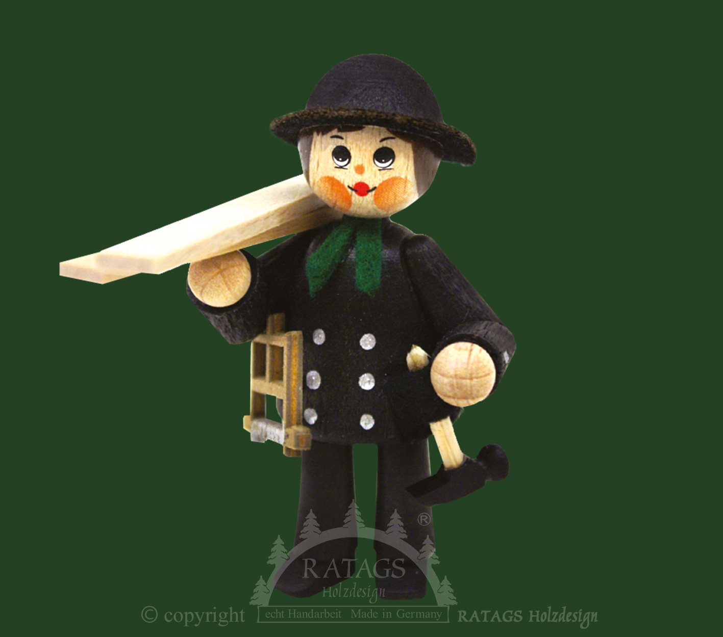 Figur, Zimmermann, schwarz Figur, Zimmermann, schwarz