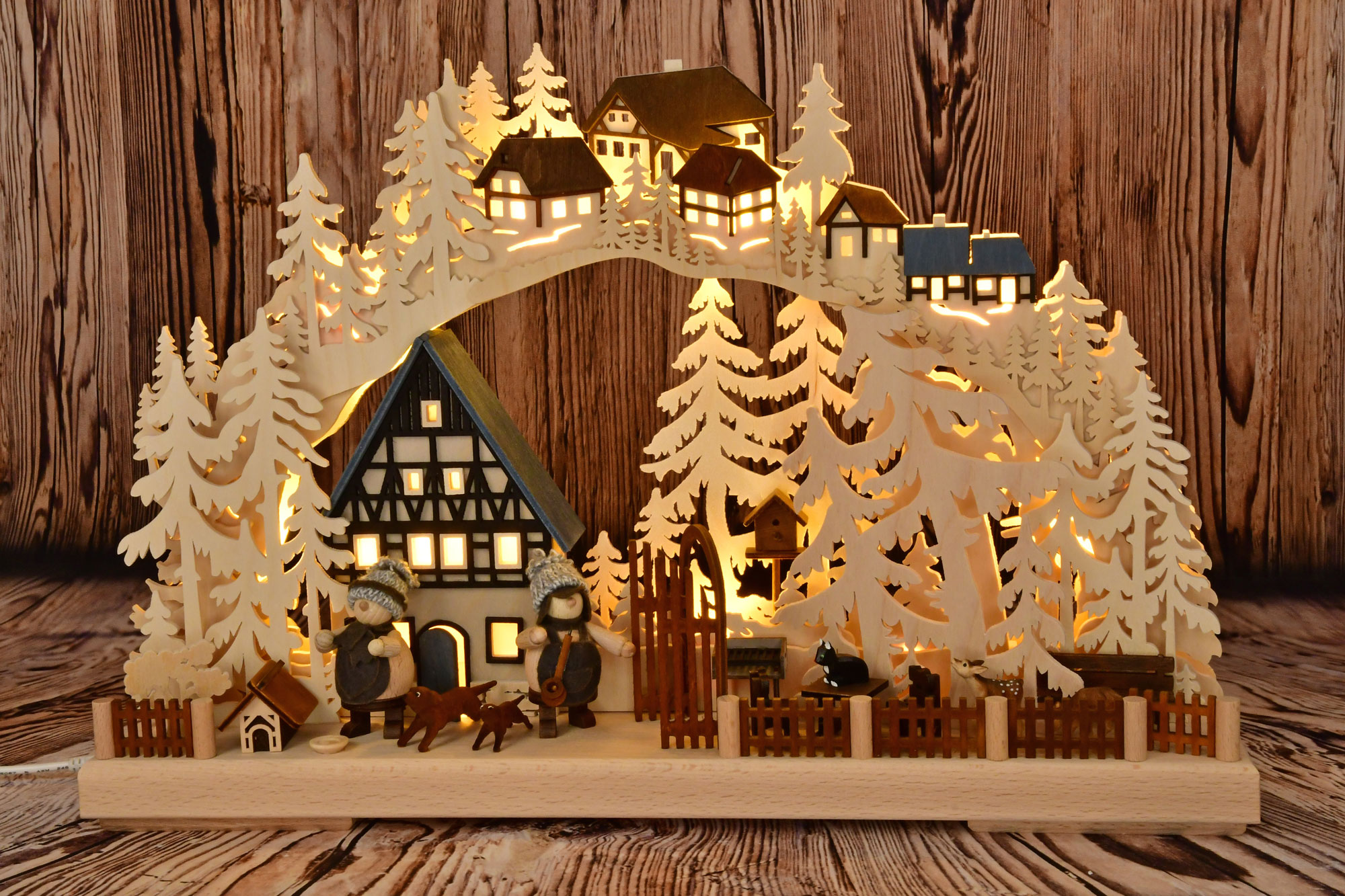 3D-Schwibbogen klein, Fachwerkträume Mollies, USB-Stromversorgung 3D-Schwibbogen klein, Fachwerkträume Mollies, USB-Stromversorgung