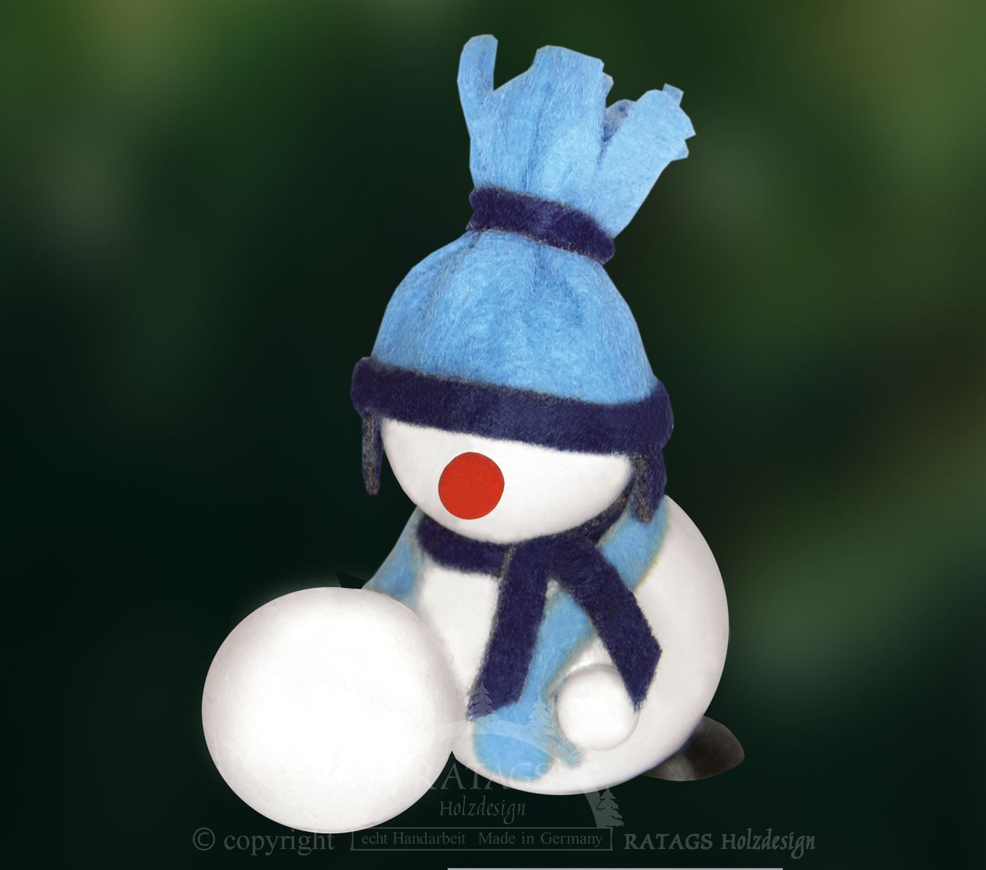 Molli, Junge Linie, Schneemann mit große blaue Mütze