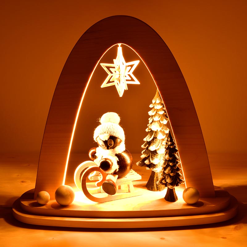 Solid wood arch, Pitti on the sledge USB power supply