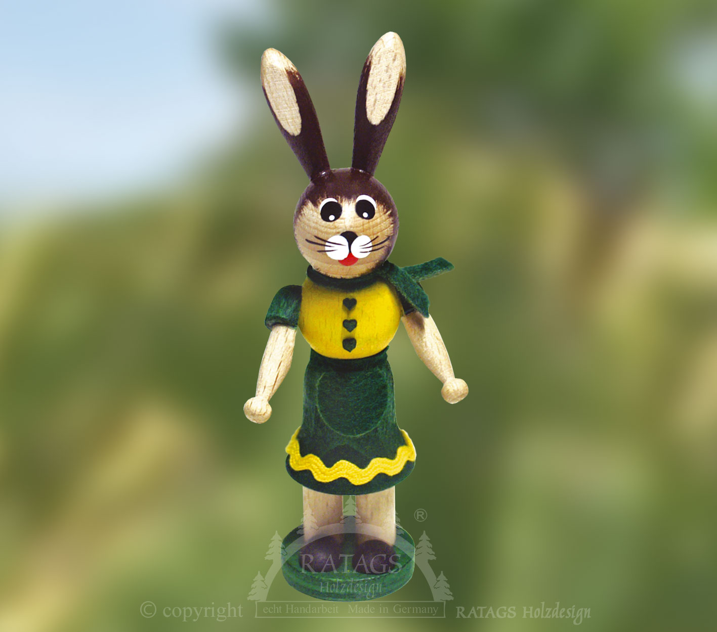 Niña conejo, verde