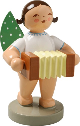 Engel mit Harmonika dunkles Haar