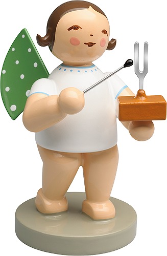 Engel mit Stimmgabel, dunkles Haar