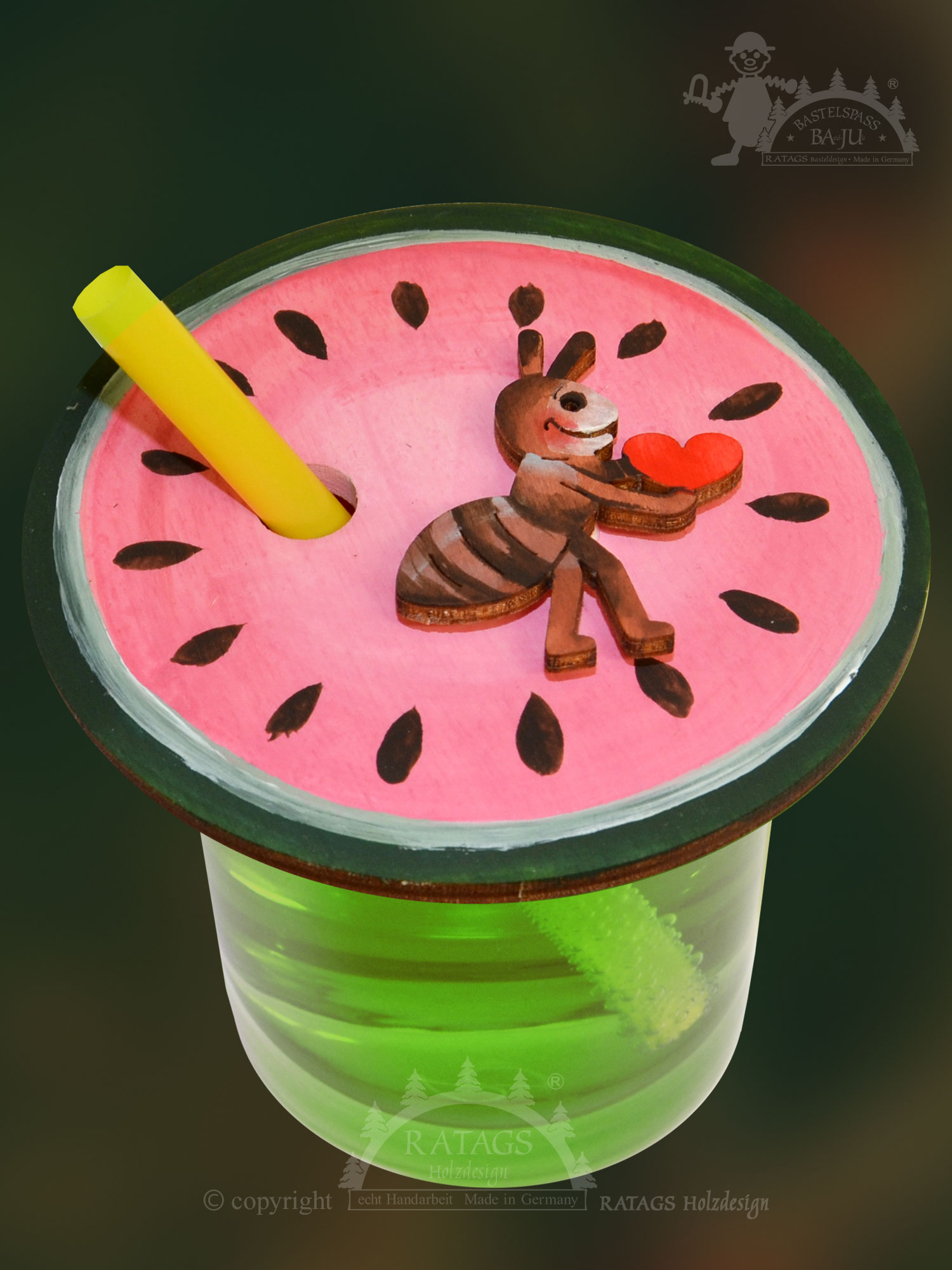 Drink cover, round motif bee