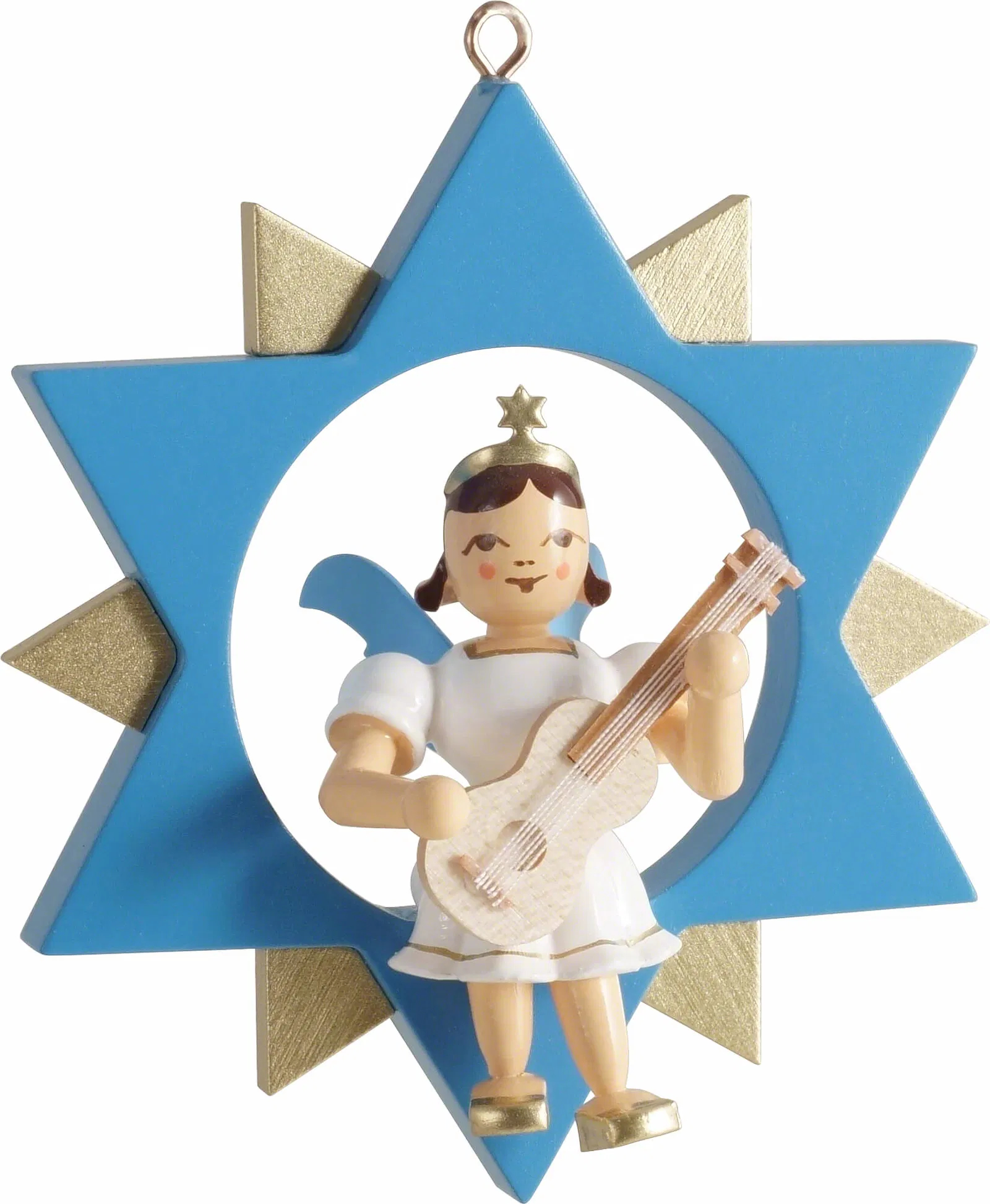 Angel in a star, coloured guitar