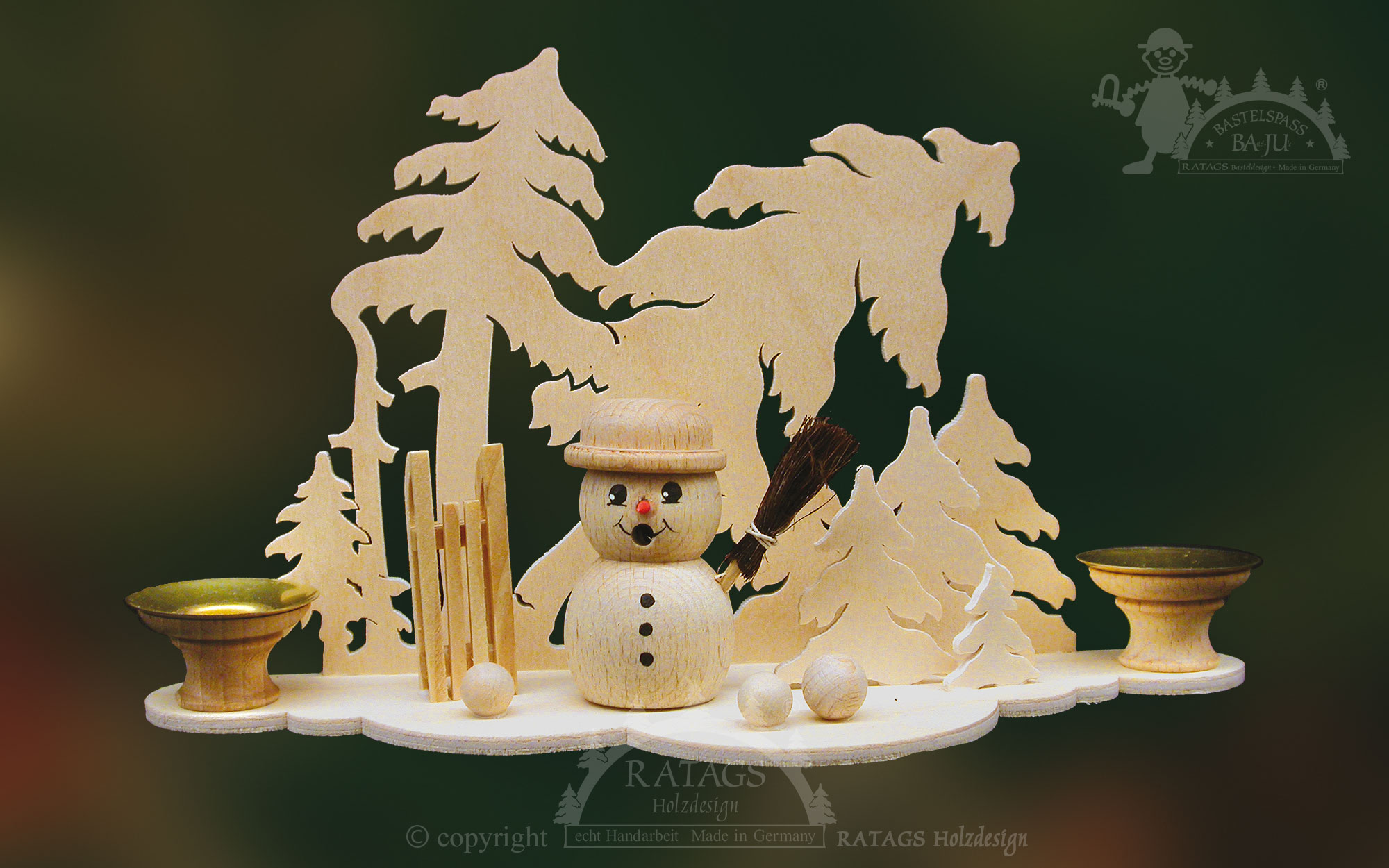 Table decorations for crafting, incense snowman in the forest
