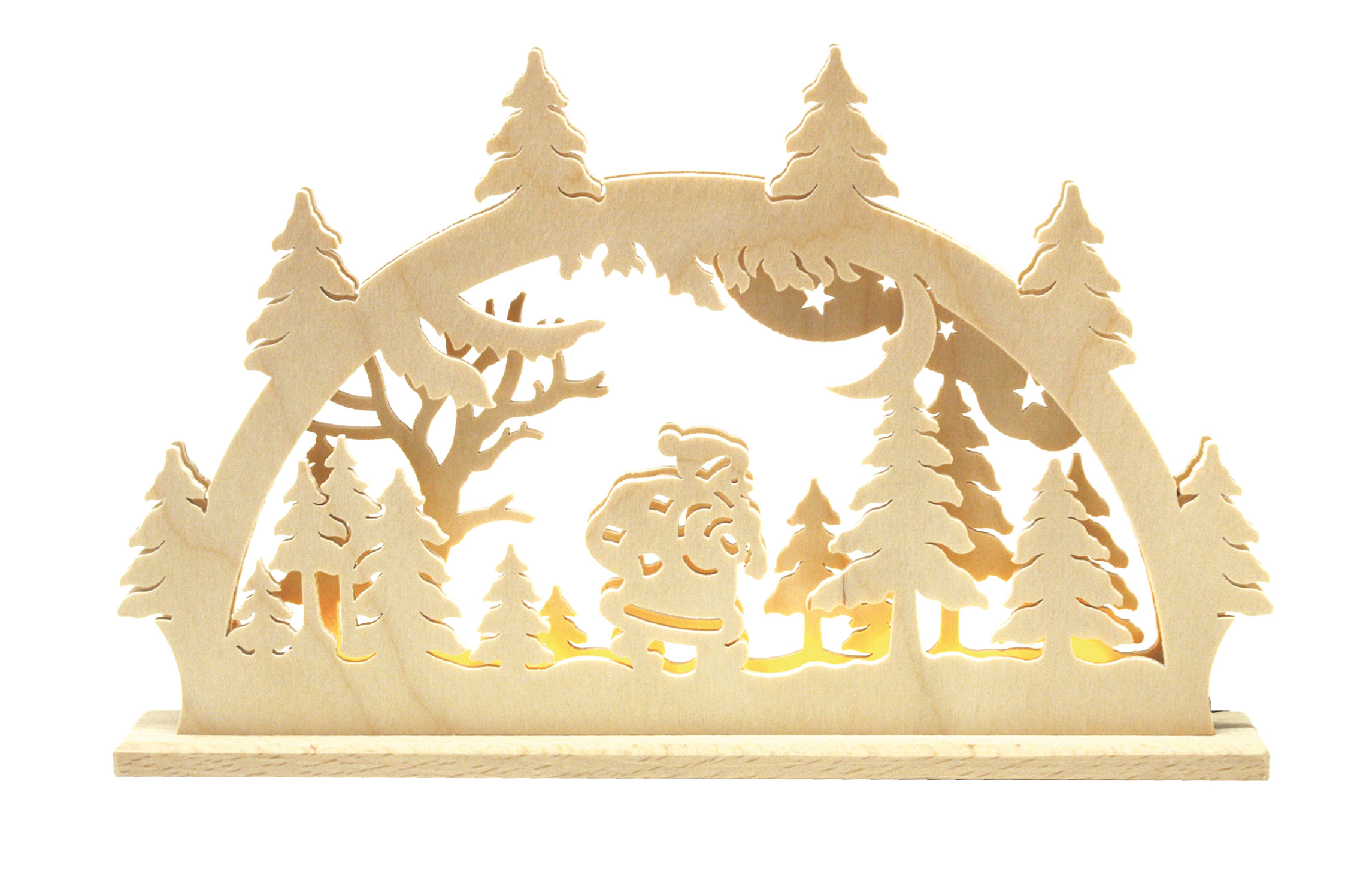Schwibbogen mit LED zum Basteln Weihnachtsmann