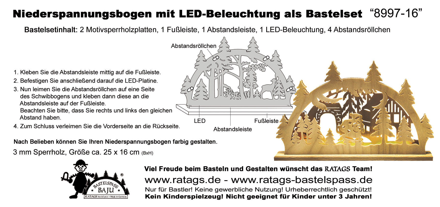 Arco con velas LED para manualidades Knecht Ruprecht