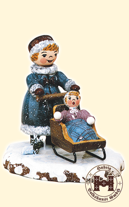 Winter child, girl, children's sledge