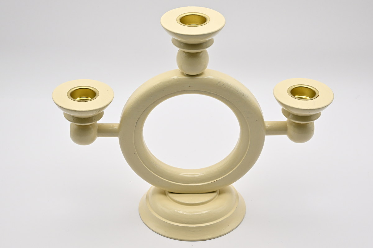 Birthday ring candlesticks, ivory