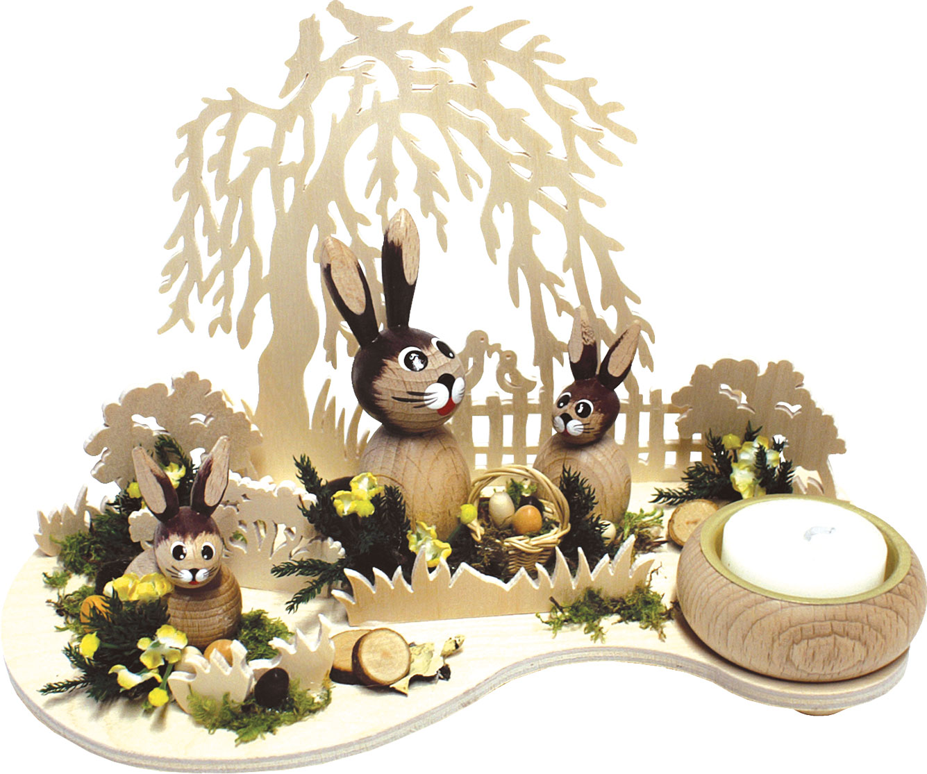 Natural rabbit meadow, willow, tea light