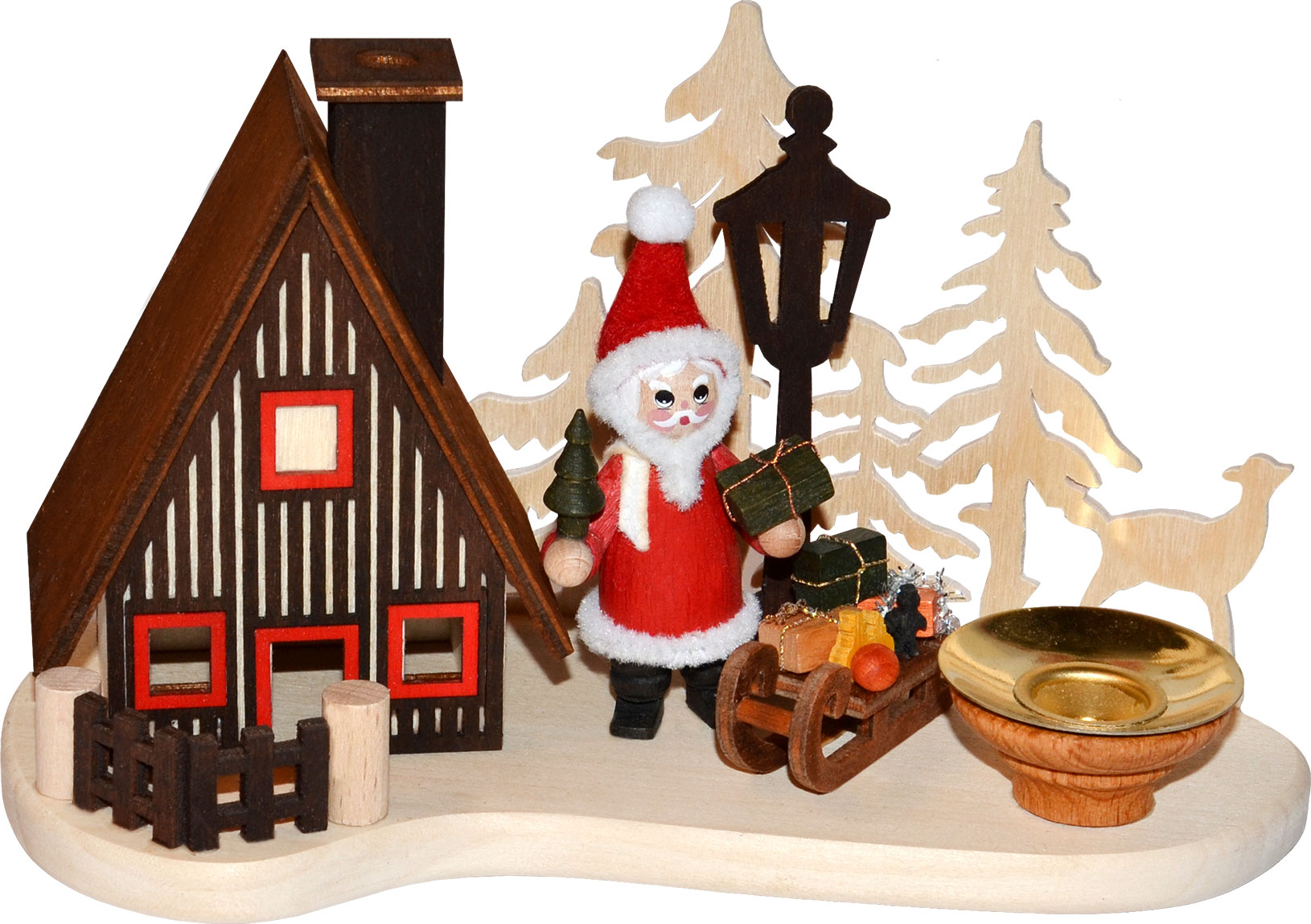 Lichtschalen, wierookhuisjes, kerststallen