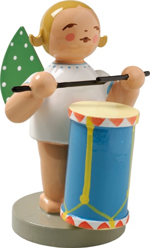 Engel mit Rührtrommel blondes Haar